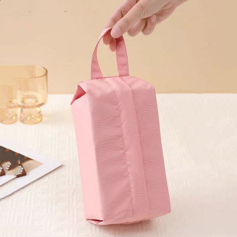 Geanta de depozitare, pentru haine mici, lenjerie, sosete, cosmetice, impermeabila, cu maner, 10x20x3 cm, roz [4]