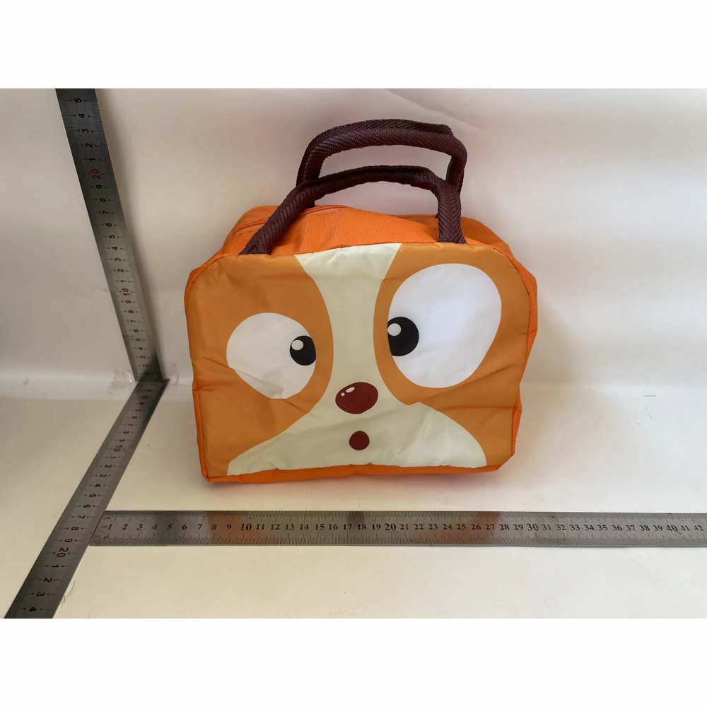 Geantă frigorifică, cu desene animat, portabilă pentru copii, de prânz, din pânză oxford, 22x14x19 cm, model catelus, maro [2]