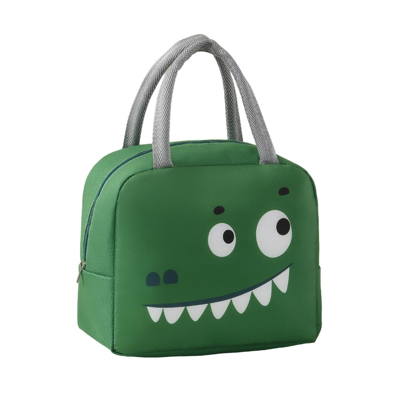 Geantă frigorifică, cu desene animat, portabilă pentru copii, de prânz, din pânză oxford, 22x14x19 cm, model crocodil, verde [1]
