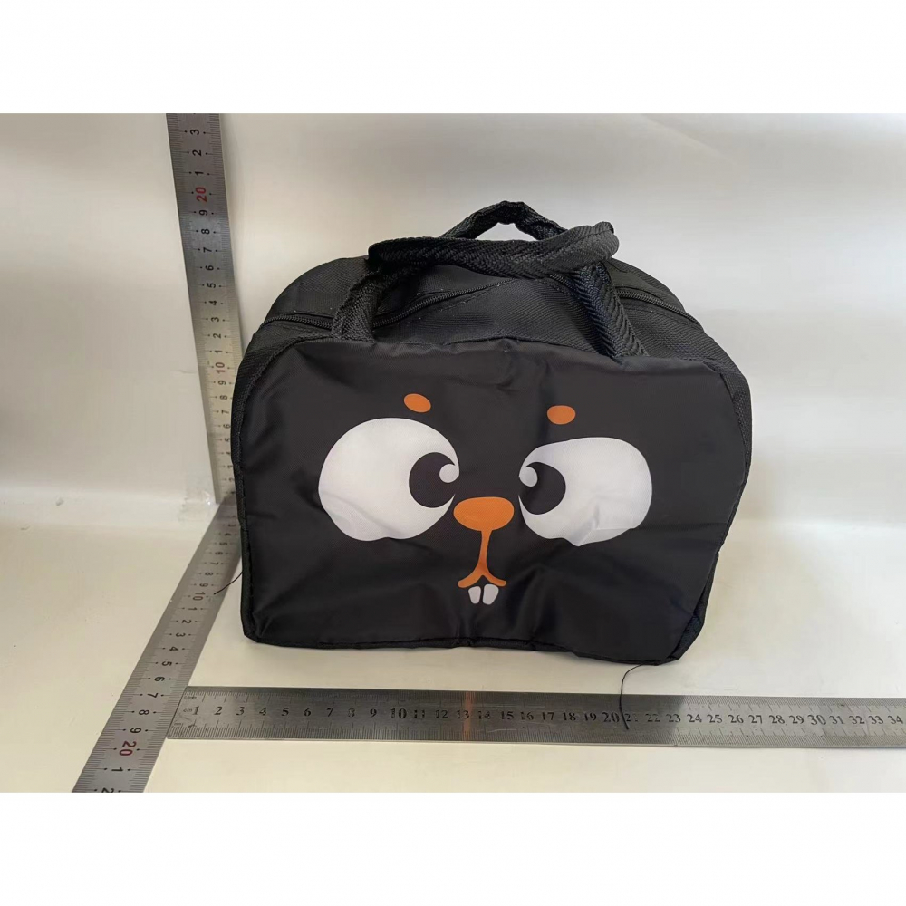 Geantă frigorifică, cu desene animat, portabilă pentru copii, de prânz, din pânză oxford, 22x14x19 cm, model veverita, negru [2]