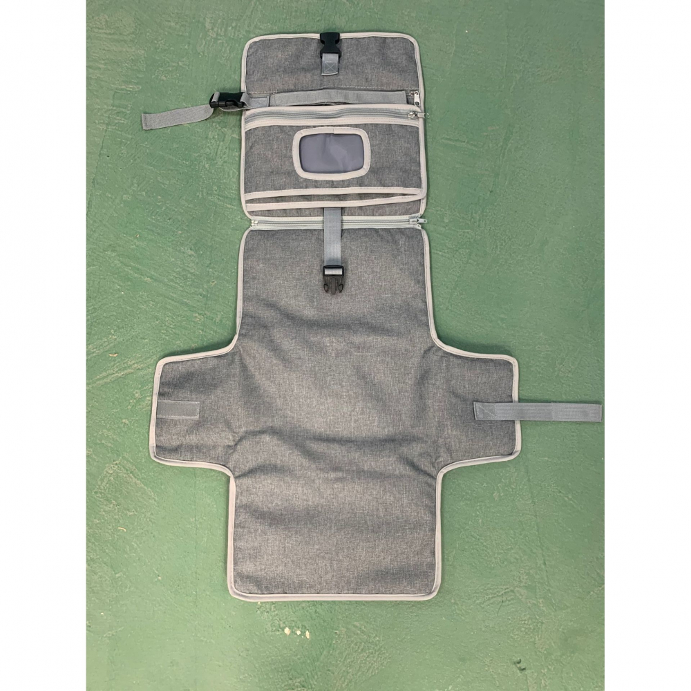 Geanta multifunctionala, tip aleza de schimbat scutece, impermeabila, din panza oxford, cu buzunare, usor de agatat, 30 x 20 cm, gri [2]