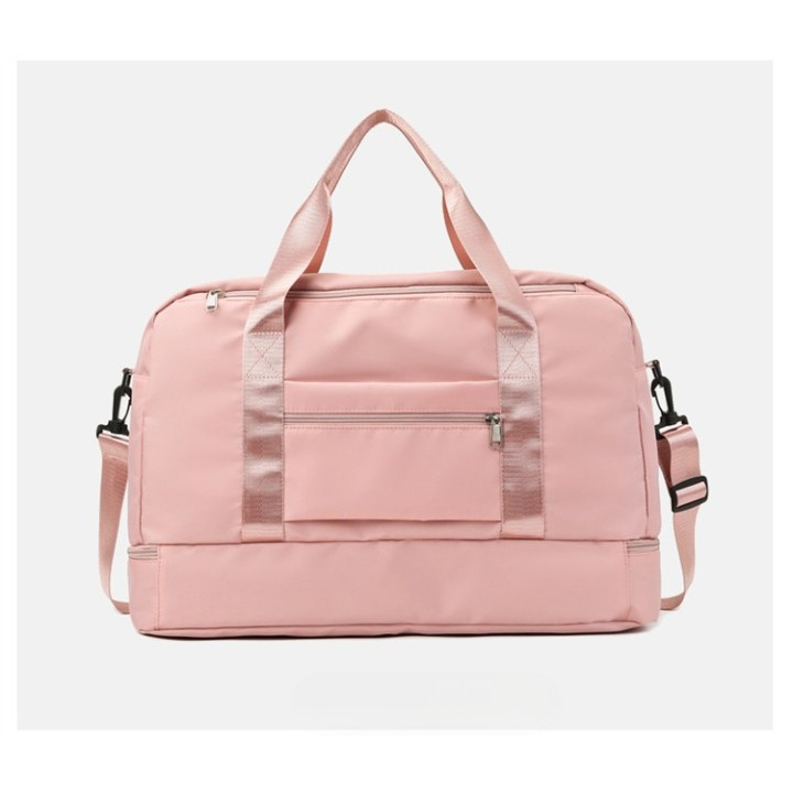 Geanta pliabila, pentru voiaj, buzunare multiple, de mana, impermeabila, material textil, capacitate 8 kg, dimensiune deschisa 42x28x10 cm, roz [8]