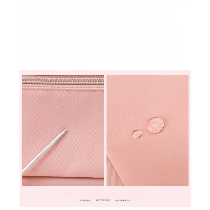 Geanta pliabila, pentru voiaj, buzunare multiple, de mana, impermeabila, material textil, capacitate 8 kg, dimensiune deschisa 42x28x10 cm, roz [7]