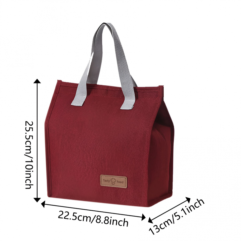 Geanta termoizolanta tip bento bag  camping cooler, aluminiu, 22.5x13x25,5 cm, 3.3 l, visiniu [4]