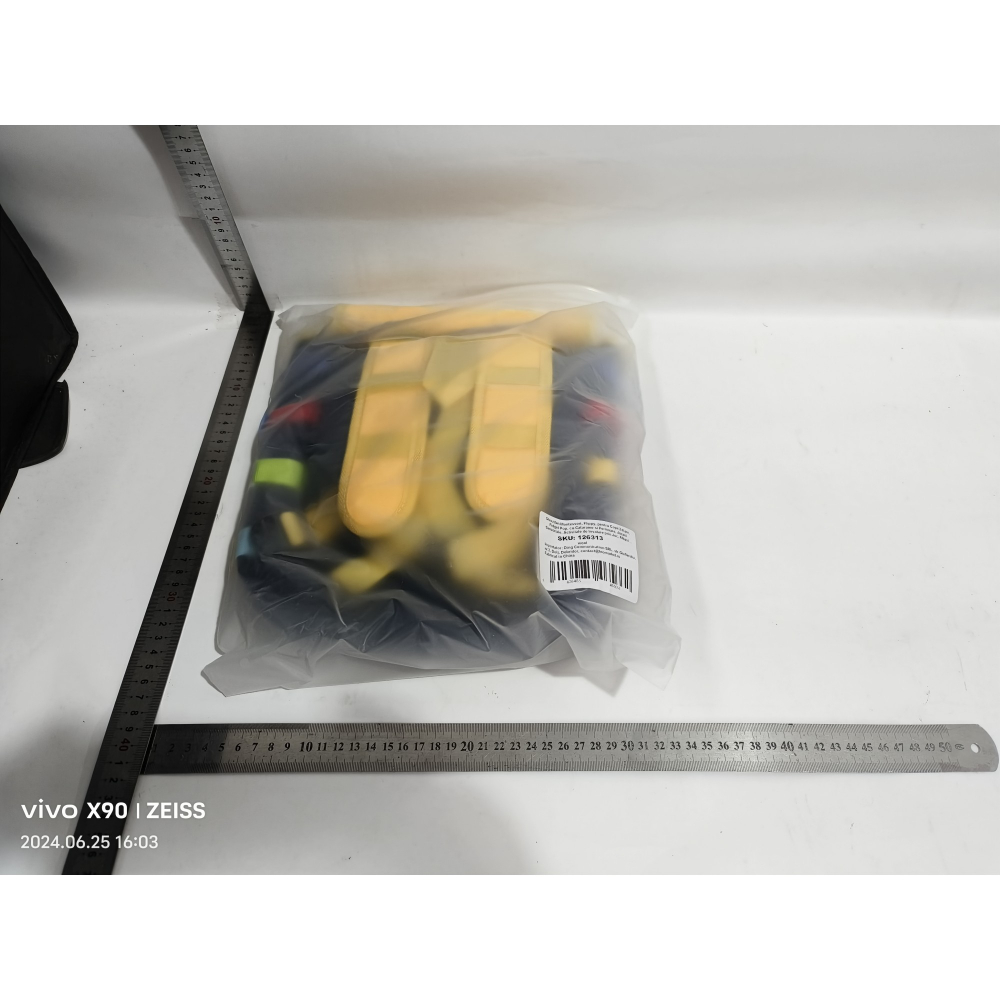 Ghiozdan montessori, pentru copii 2-6 ani, fidget pop, cu catarame si fermoare, jucarii senzoriale, activitate de invatare prin joc, albastru marin, 0.25 kg, 28x10x23 cm [7]