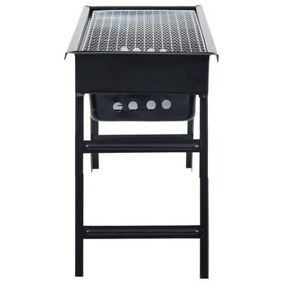 Gratar portabil, confectionat din metal, pentru picnic, gradina, terasa, camping, dimensiuni reduse, 60x22x23 cm, negru [5]