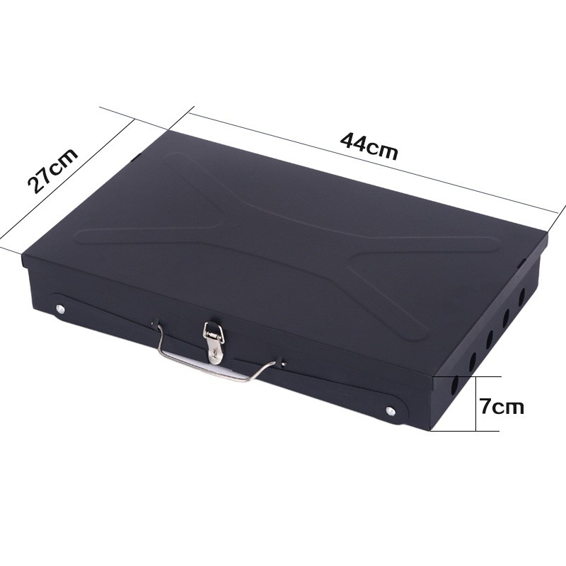 Gratar portabil, pliabil, tip servieta, cu accesorii pentru gatit incluse, confectionat din metal, 46x43x26 cm, negru [3]