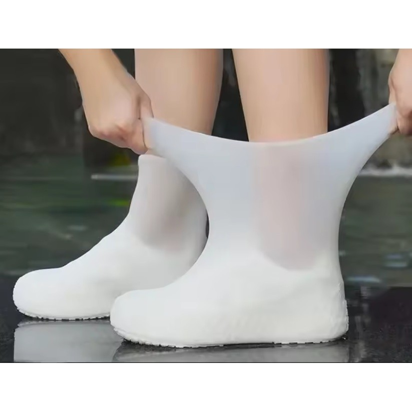 Husa incaltaminte, impermeabila, antiderapanta, din latex, 13 x 13 x 2 cm, marime m 34-40 cm, alb [8]