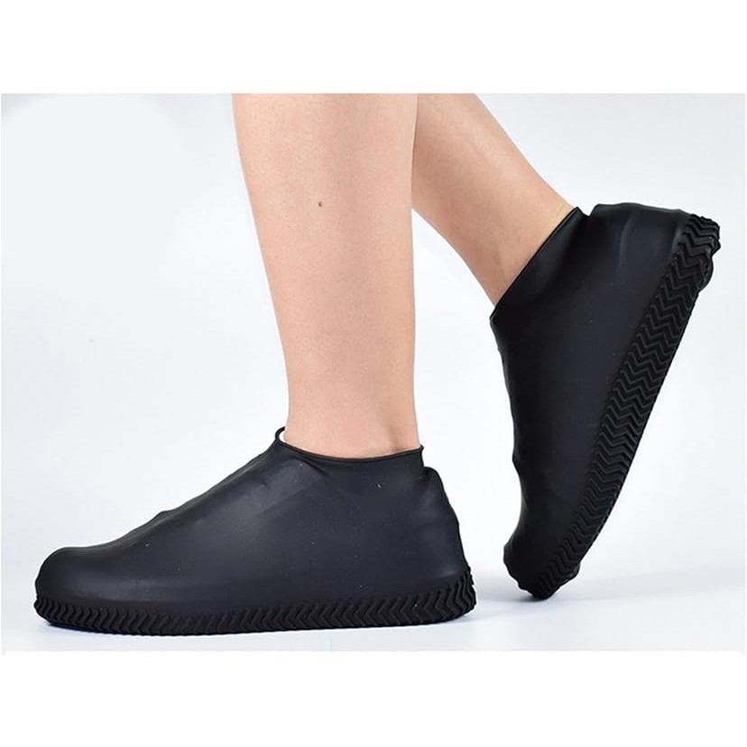 Husa incaltaminte, impermeabila, antiderapanta, din latex, 13 x 13 x 2 cm, marime m 34-40 cm, negru [5]