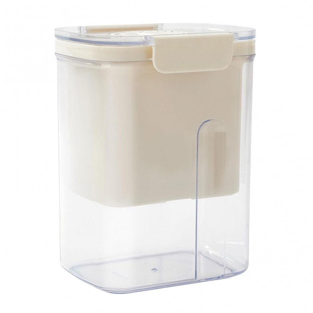 Kit presa pentru branza, filtru de iaurt, strecuratoare de iaurt grecesc, filtru de lapte, 18x9.7x13 cm, lingura neagra 20x1.6 cm, alb [2]