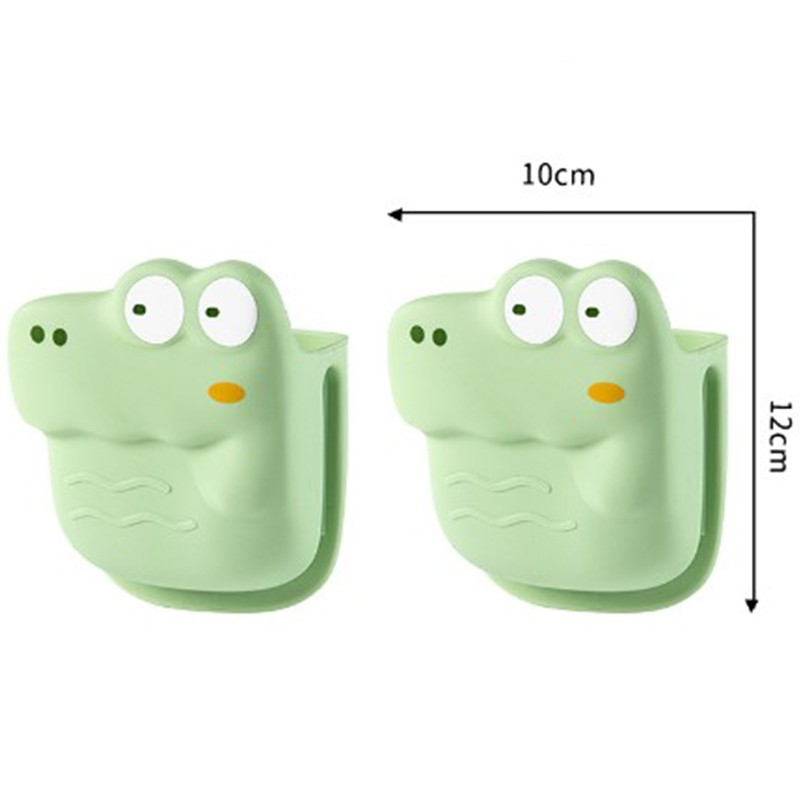 Manusa din silicon pentru cuptor, anti-alunecare, pentru capace, oale, tigai, de uz casnic, rezistent la temperaturi inalte, model animat, 10x12 cm, verde [2]