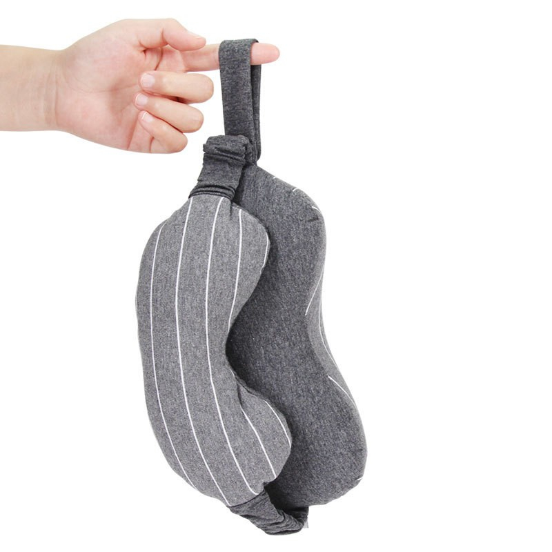 Masca de dormit, 2 in 1, cu tetiera, din particule de spuma si bumbac, gri inchis [9]