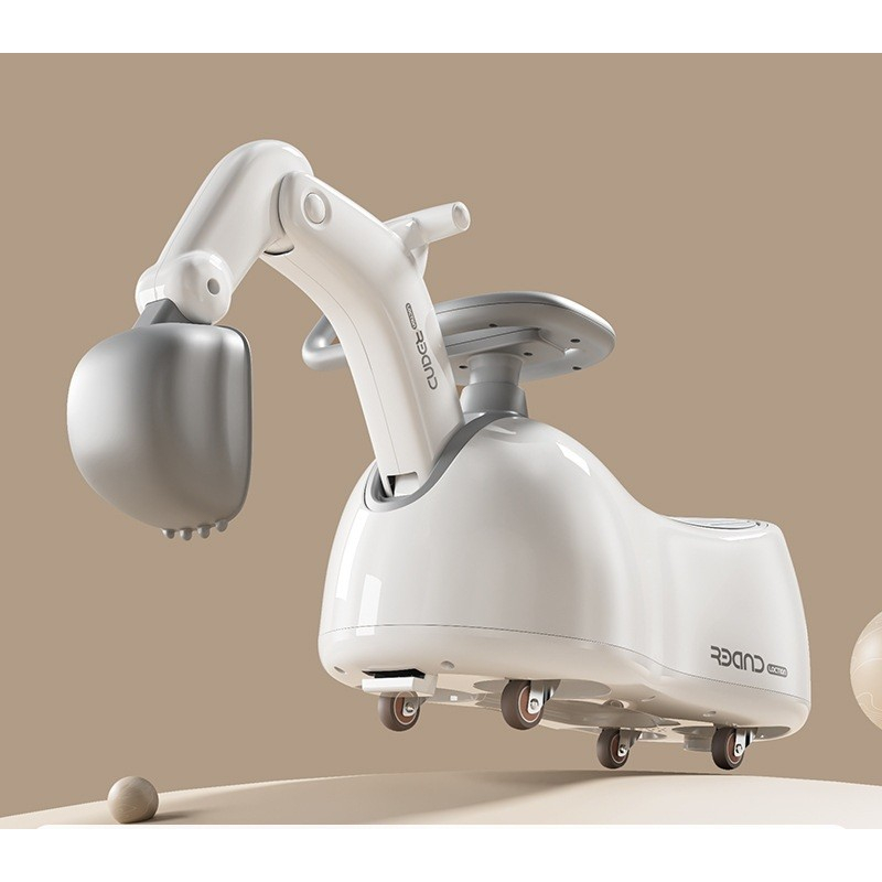 Masina 3 in 1, 1-3 ani, tip excavator/balansoar/masina yo yo, din plastic, 4 roti silentioase, 71.5 x 34 x 39 cm, alb [2]