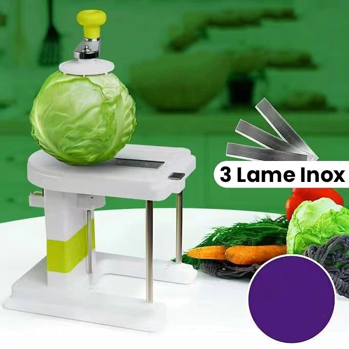 Masina manuala pentru maruntit varza, cu maner rotativ, lame din inox, corp din plastic, pentru legume si fructe, 20 x 20 x 15 cm, alb [2]