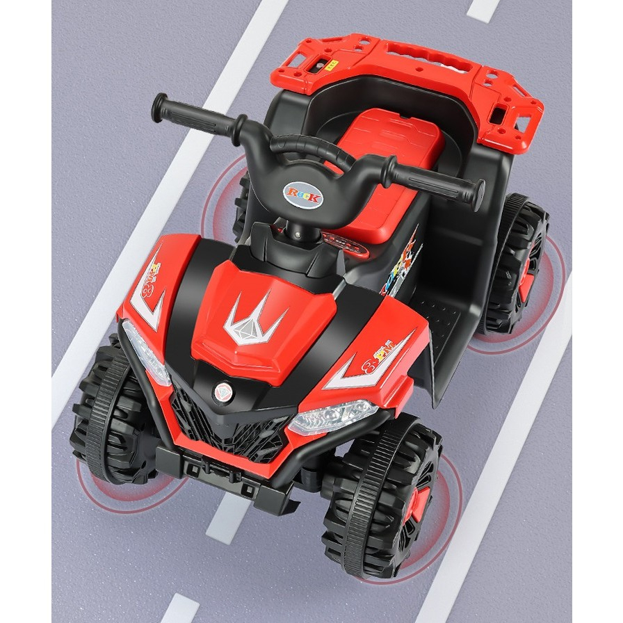 Masinuta electrica  pe 4 roti, tip atv, cu acumulator, sistem anti-rasturnare, sistem de lumini si sunet, 2-5 ani, 70 x 43 x 48 cm, rosu [11]