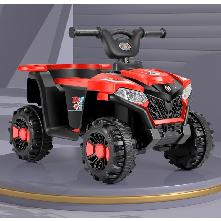Masinuta electrica  pe 4 roti, tip atv, cu acumulator, sistem anti-rasturnare, sistem de lumini si sunet, 2-5 ani, 70 x 43 x 48 cm, rosu [2]