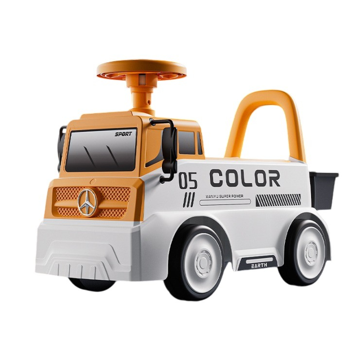 Mașinuță pentru copii, 3 ani, model camion, sport, claxon, cutie depozitare, 62x26x40 cm, portocaliu [1]