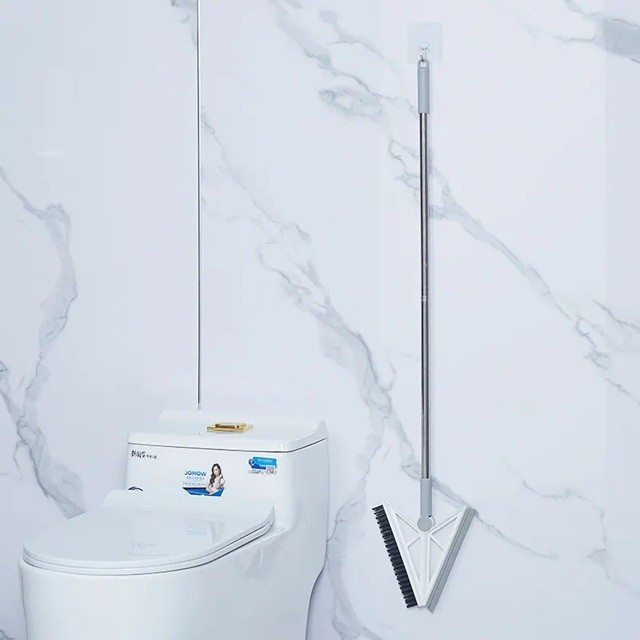 Matura telescopica, cu doua capete - perie/racleta 23 cm, lungime 110 cm, din plastic/otel/silicon, gri [2]
