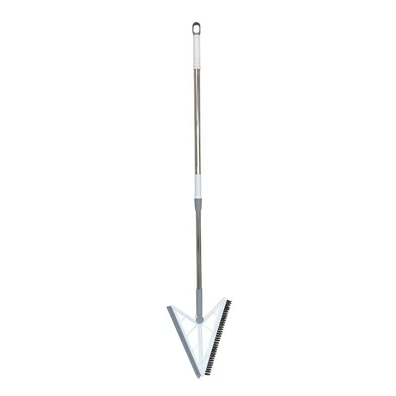 Matura telescopica, cu doua capete - perie/racleta 23 cm, lungime 110 cm, din plastic/otel/silicon, gri [4]