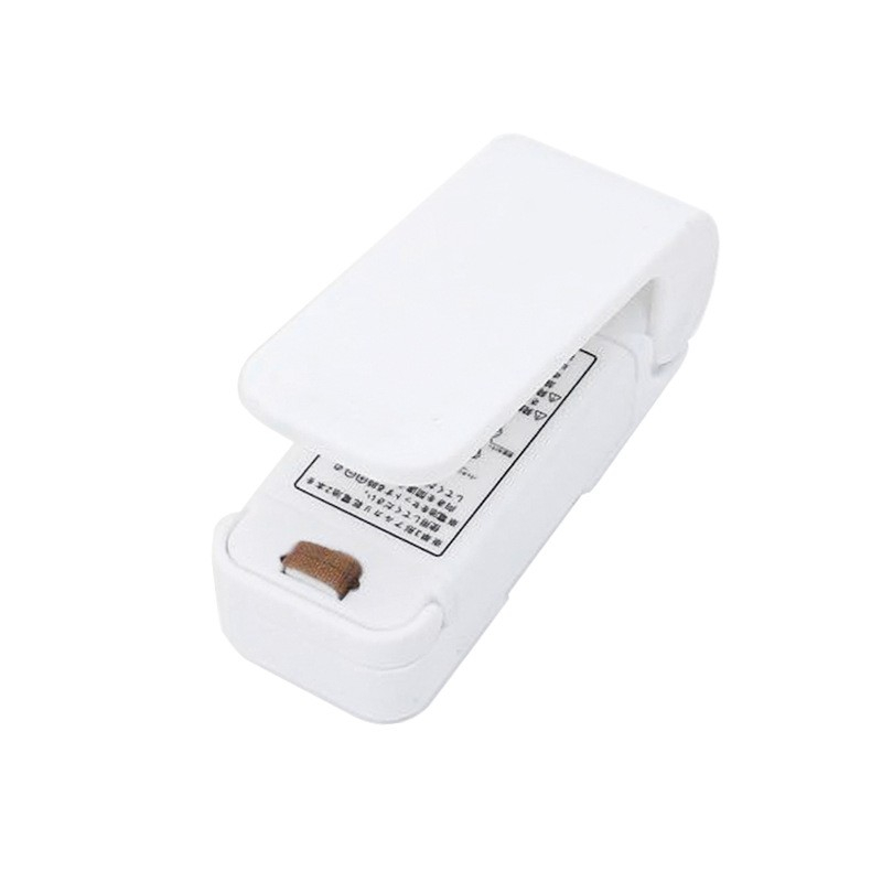 Mini aparat de sigilat pungi cu baterii, etansare prin caldura, spate magnetic, portabil, 9.7x3 cm, alb [2]