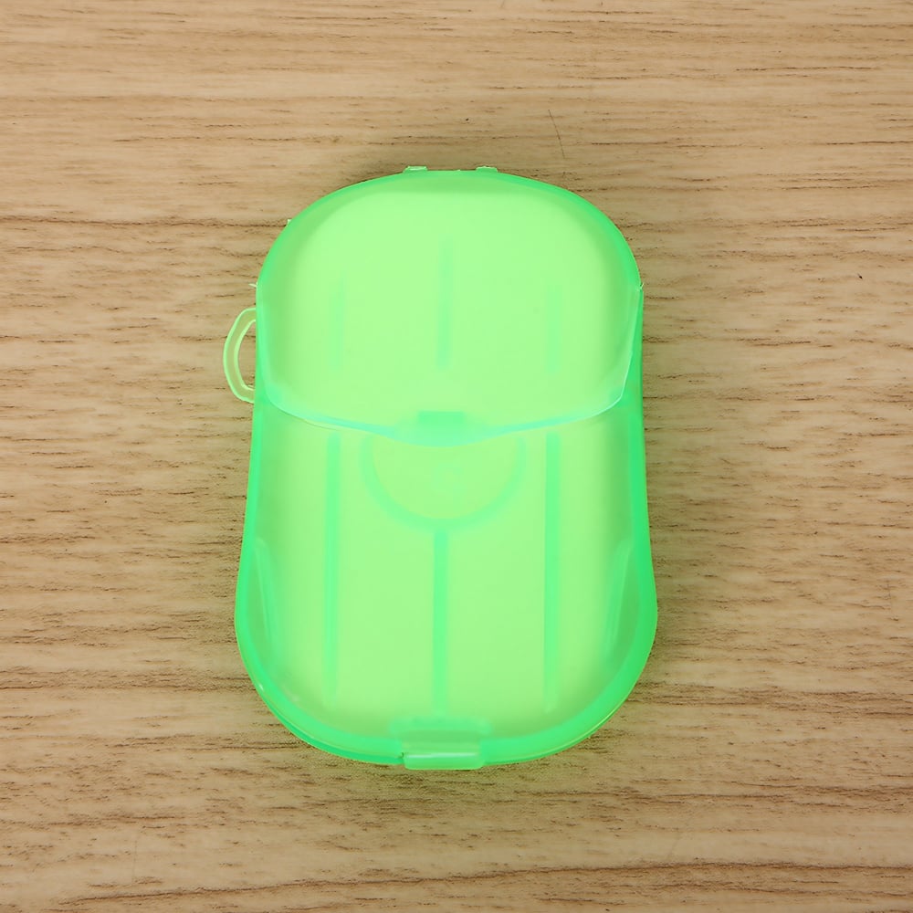 Mini cutie de sapun din hartie, de unica folosinta, portabila, potrivit pentru calatorii, 20 buc, verde [2]