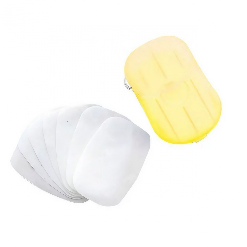 Mini cutie de sapun din hartie, de unica folosinta, portabila, potrivit pentru calatorii, 20 foite, galben [12]