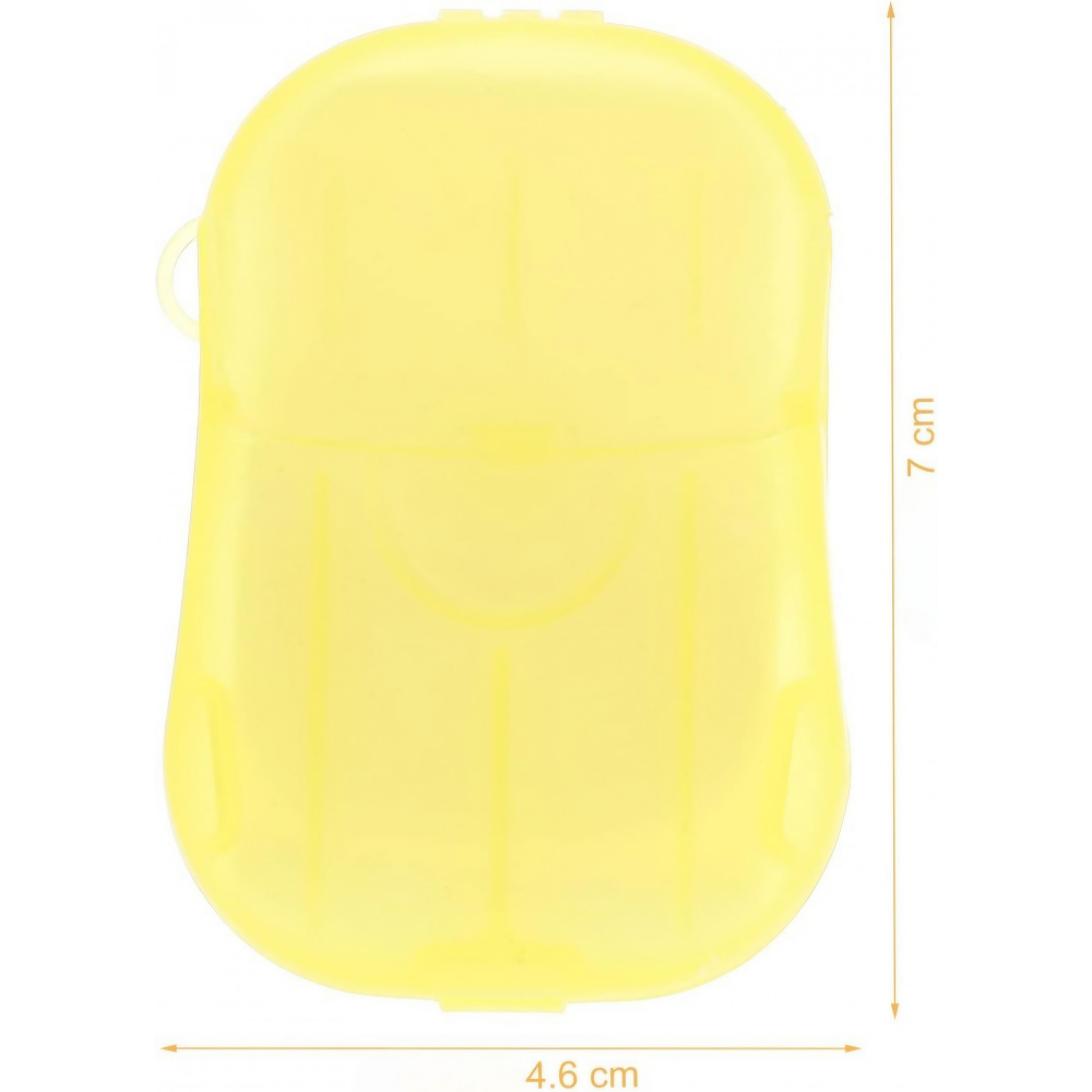Mini cutie de sapun din hartie, de unica folosinta, portabila, potrivit pentru calatorii, 20 foite, galben [6]