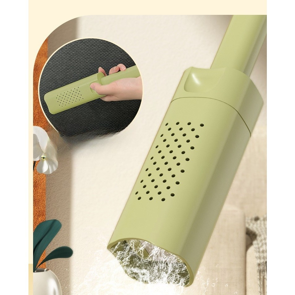 Mini mop, pentru uz casnic, sistem autostoarcere, portabil, mop cu burete, rotire 180°,15 x 27.5 cm, verde [3]