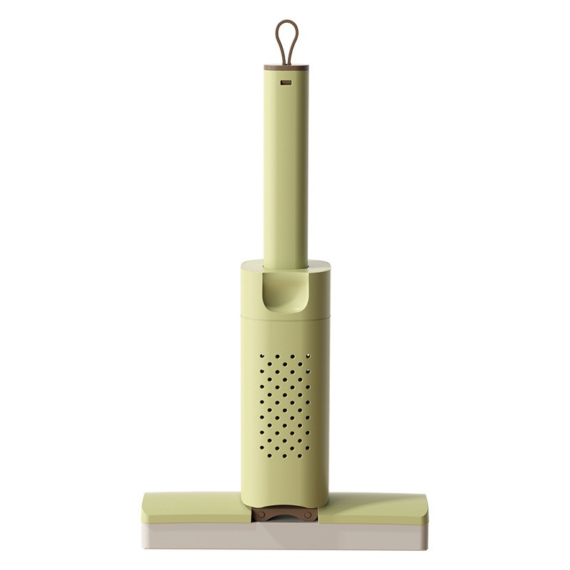 Mini mop, pentru uz casnic, sistem autostoarcere, portabil, mop cu burete, rotire 180°,15 x 27.5 cm, verde [14]