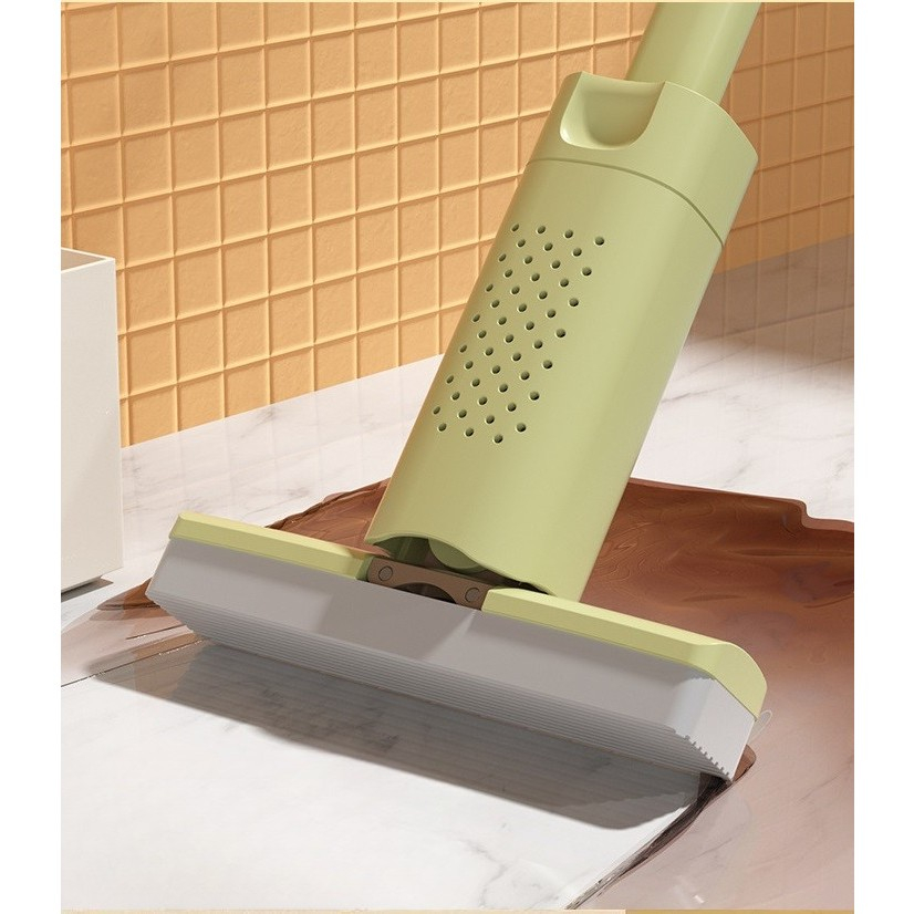 Mini mop, pentru uz casnic, sistem autostoarcere, portabil, mop cu burete, rotire 180°,15 x 27.5 cm, verde [5]