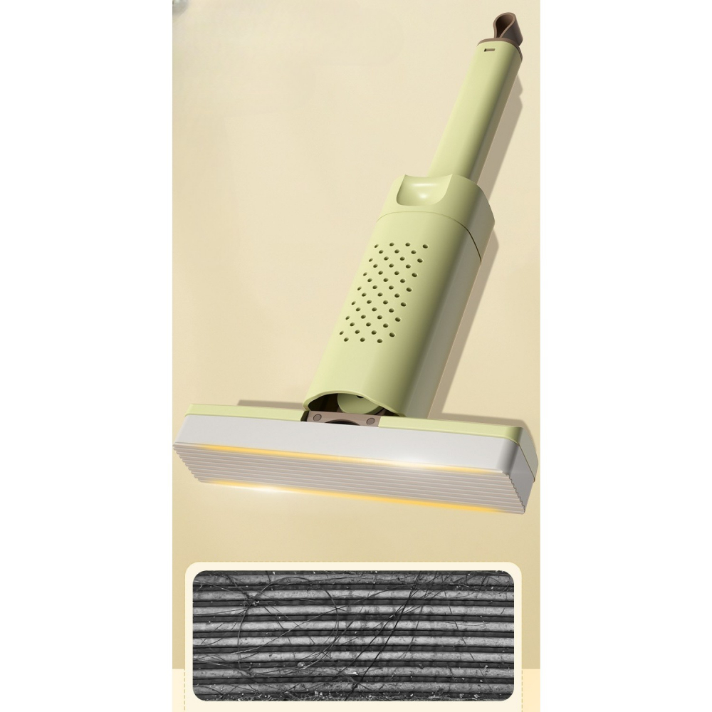 Mini mop, pentru uz casnic, sistem autostoarcere, portabil, mop cu burete, rotire 180°,15 x 27.5 cm, verde [6]