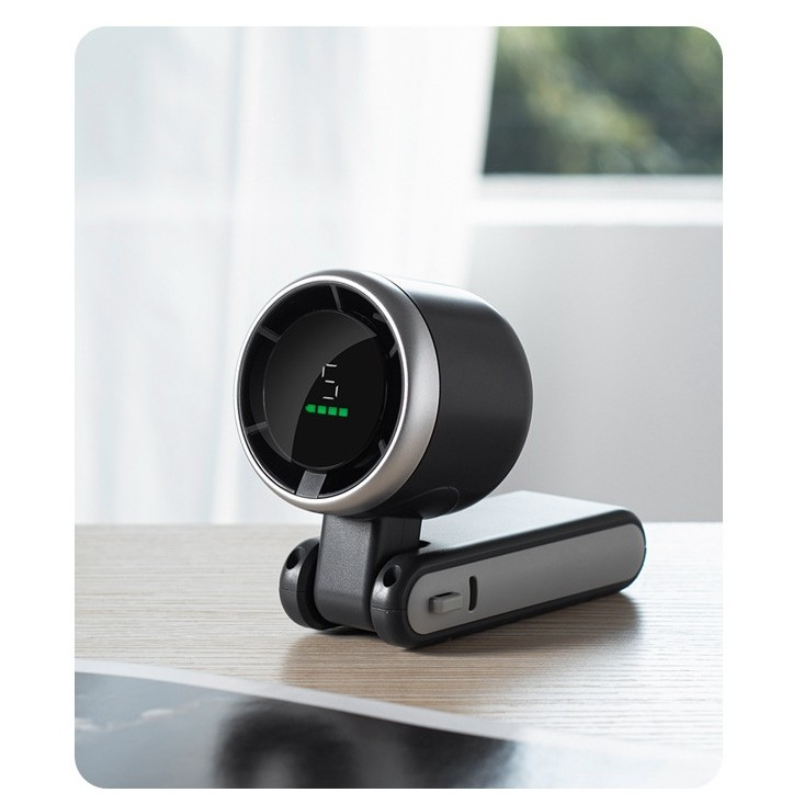 Mini ventilator portabil, 5 trepte de viteza, afisaj digital, incarcare usb, 5v, 2a, 5.95 x 5.2 x 17.2 cm, negru [5]