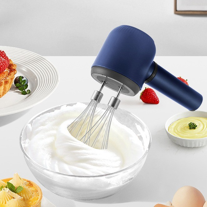 Mixer electric fara fir, mixer pentru oua smantana frisca, maner plastic, usor de utilizat si depozitat, 20 x 8.5 x 14.5 cm, albastru inchis [2]