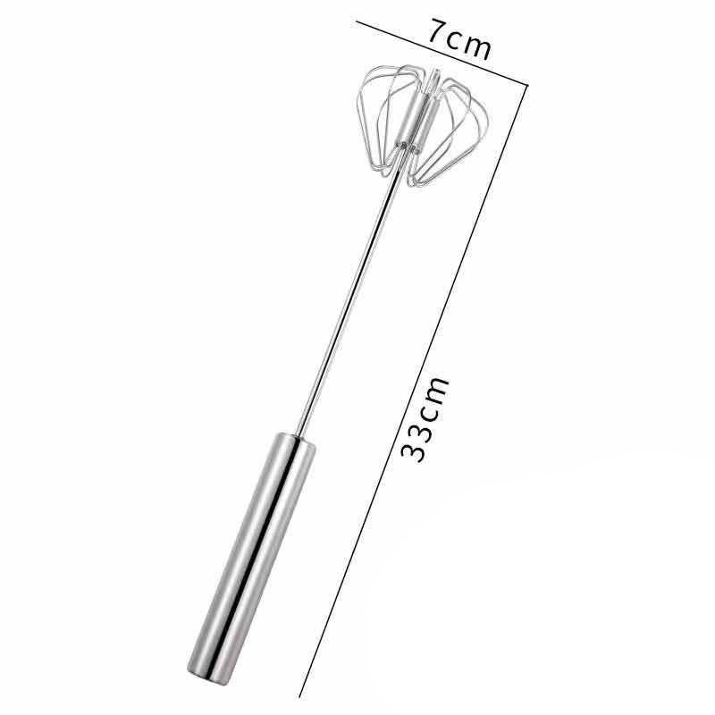 Mixer manual, pentru oua smantana frisca aluat, maner otel inoxidabil, usor de utilizat si depozitat, 33 x 7 cm argintiu [4]