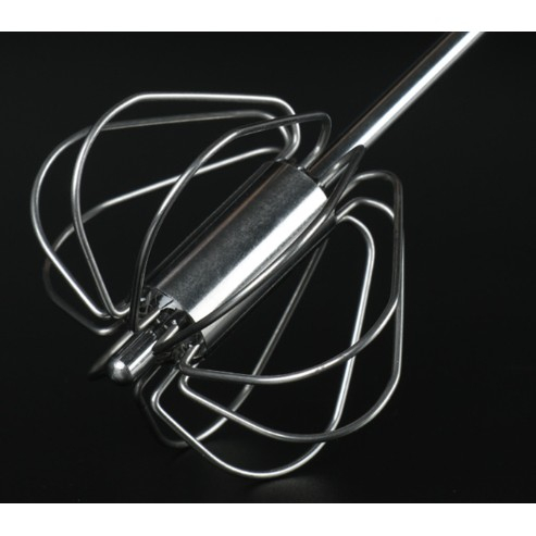 Mixer manual, pentru oua smantana frisca aluat, maner otel inoxidabil, usor de utilizat si depozitat, 33 x 7 cm argintiu [2]
