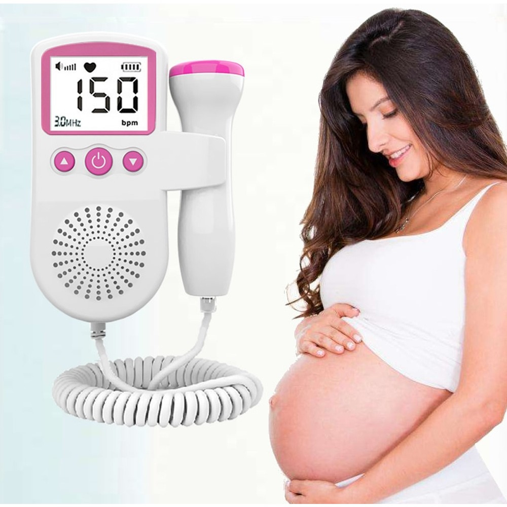 Monitor fetal doppler, monitorizare sarcina, ritm cardiac, ecran lcd 4.5 cm, 2 x baterii aa (neincluse), portabil, din abs, 12.8 x 9.6 x 3 cm, utilizare de la 9 saptamani, roz [3]
