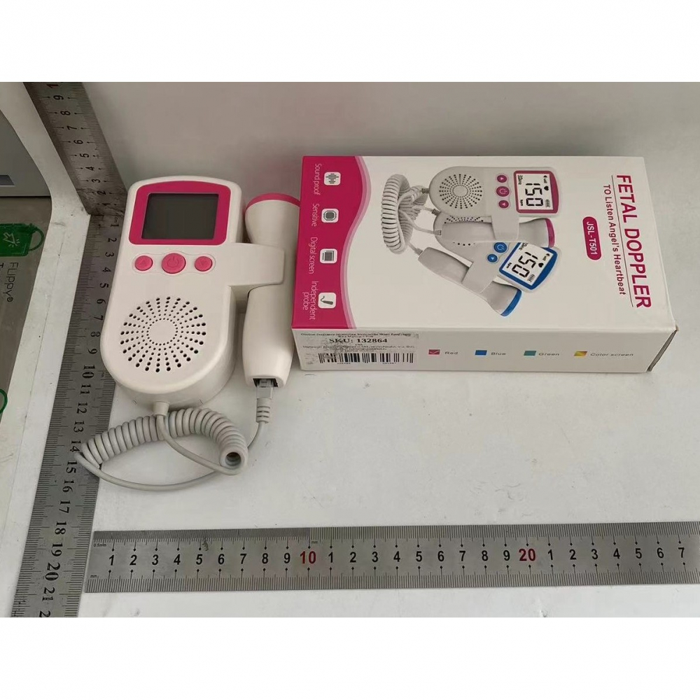 Monitor fetal doppler, monitorizare sarcina, ritm cardiac, ecran lcd 4.5 cm, 2 x baterii aa (neincluse), portabil, din abs, 12.8 x 9.6 x 3 cm, utilizare de la 9 saptamani, roz [2]