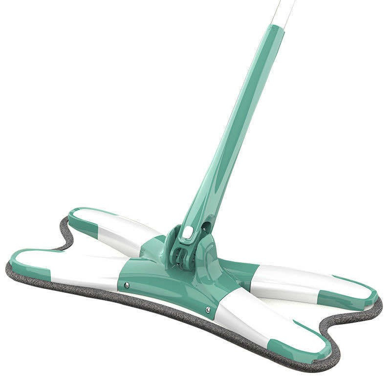 Mop plat cu laveta din microfibra, pentru uz casnic, sistem de stoarcere x, tija telescopica 140 cm, rotire 360°,38 x 140 cm, verde [13]