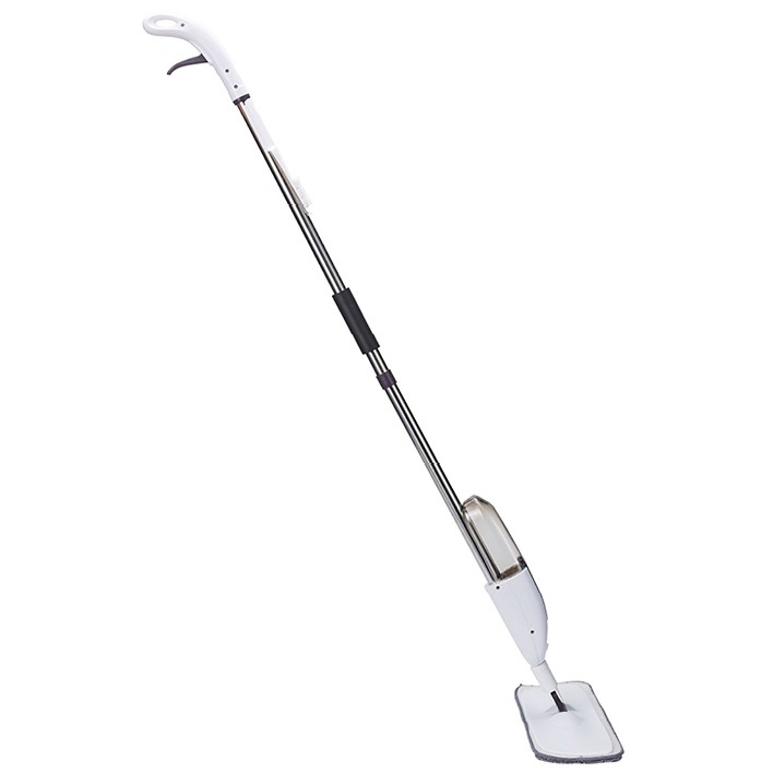 Mop plat, cu pulverizator, pentru uz casnic, plastic, rezerva de mop din microfibra, 125x40 cm, alb/mov [2]