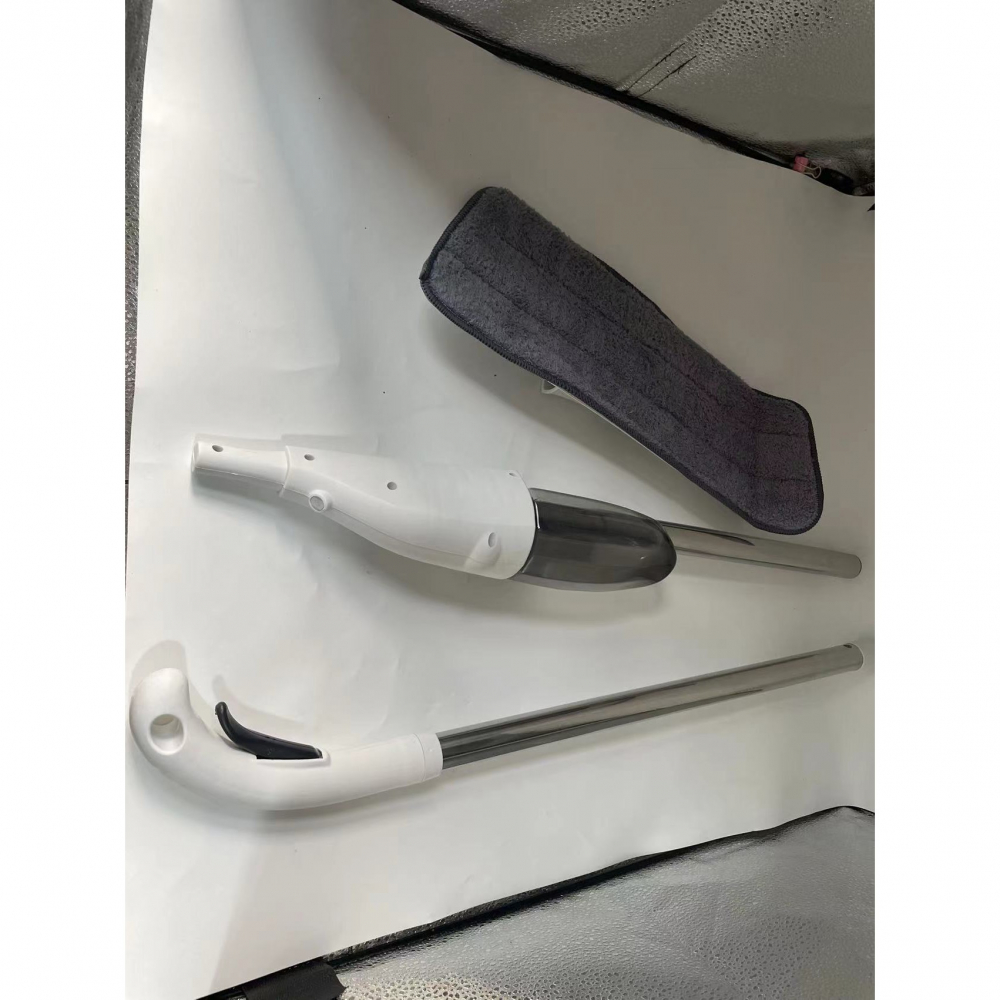 Mop plat, cu pulverizator, pentru uz casnic, plastic, rezerva de mop din microfibra, 125x40 cm, alb/mov [9]