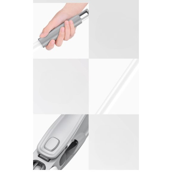 Mop plat, cu sistem de stoarcere, 4 lavete incluse, lungime telescopica 140 cm, argintiu [3]