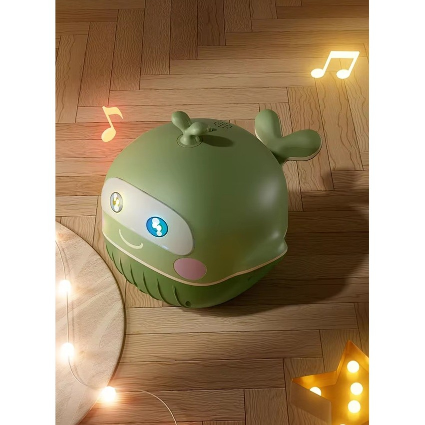 Olita 2in1, model balena, cu reductor wc, din plastic, cu muzica si lumini, 36 x 41 x 20 cm, verde [2]