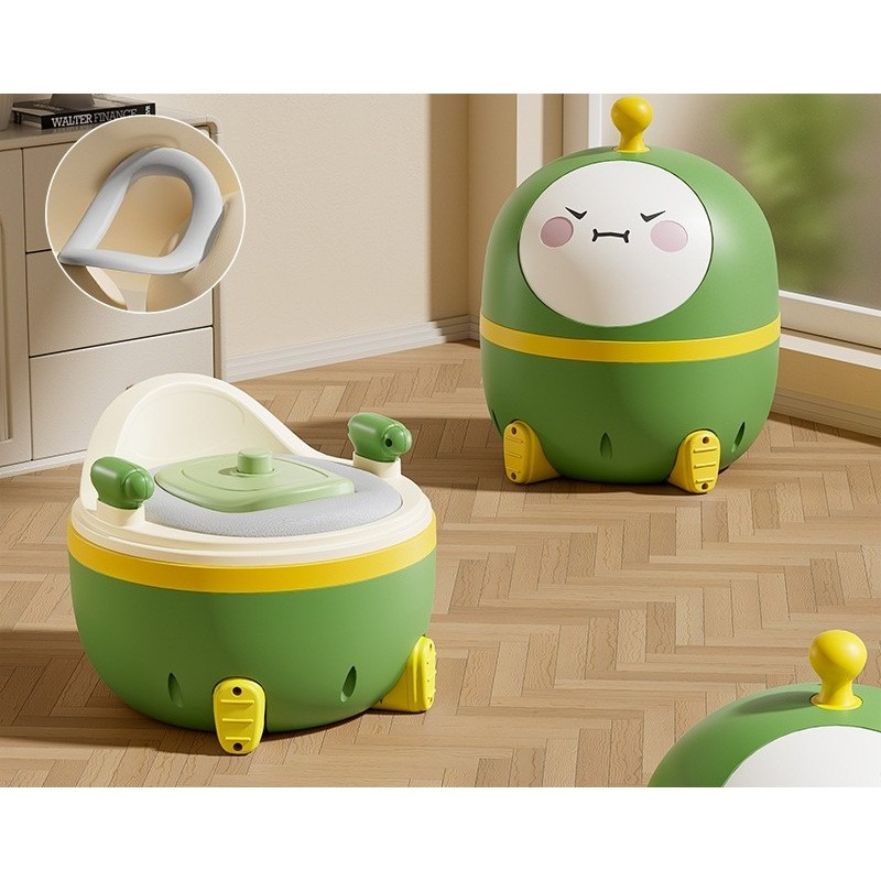 Olita 2in1, model ou, cu reductor wc, din plastic, cu muzica si lumini, 29 x 29 x 22 cm, verde [2]