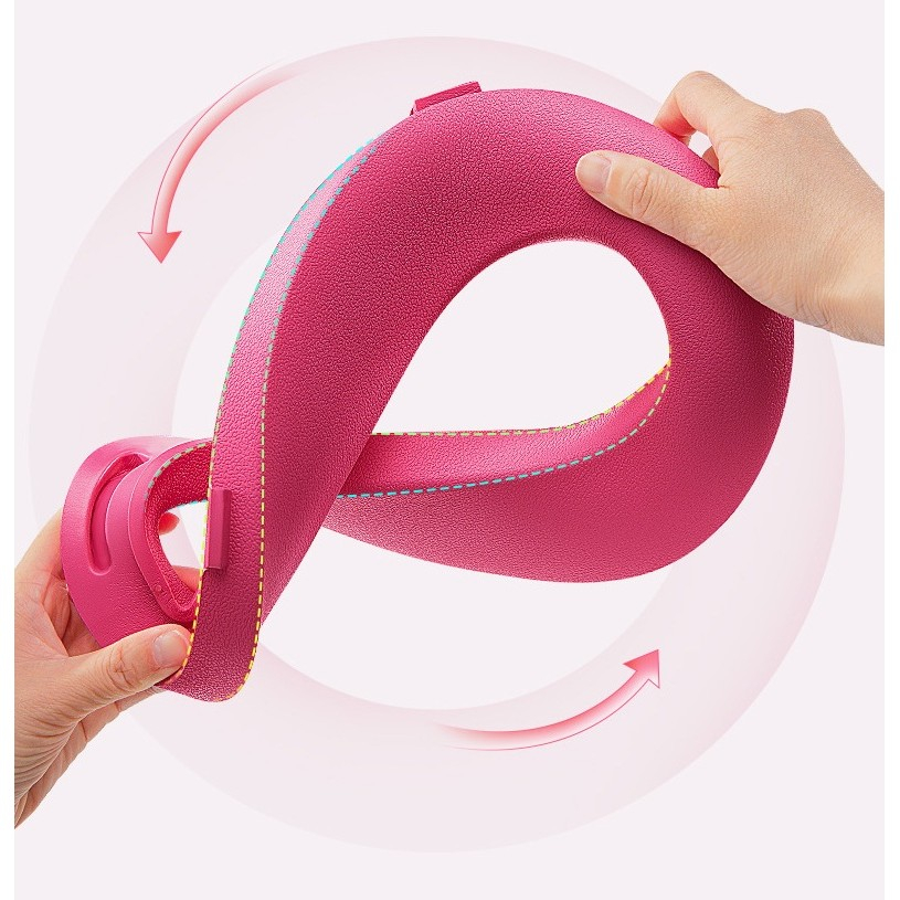 Olita pentru copii, +1an, portabila, design cu fundita, cu capac, model prietenos, non-toxic, compartiment detasabil, cu manere, cu 4 picioare, usor de curatat, 46*33*32 cm, roz [4]