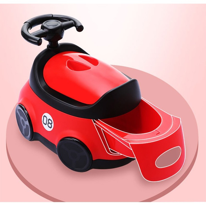 Olita pentru copii, +1an, portabila, design masinuta cu capac, model prietenos, non-toxic, compartiment detasabil, usor de curatat, rosu [5]