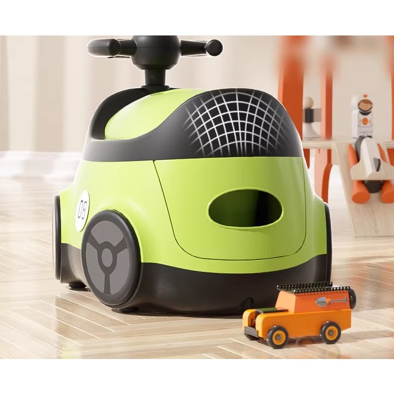 Olita pentru copii, +1an, portabila, design masinuta cu capac, model prietenos, non-toxic, compartiment detasabil, usor de curatat, verde [3]
