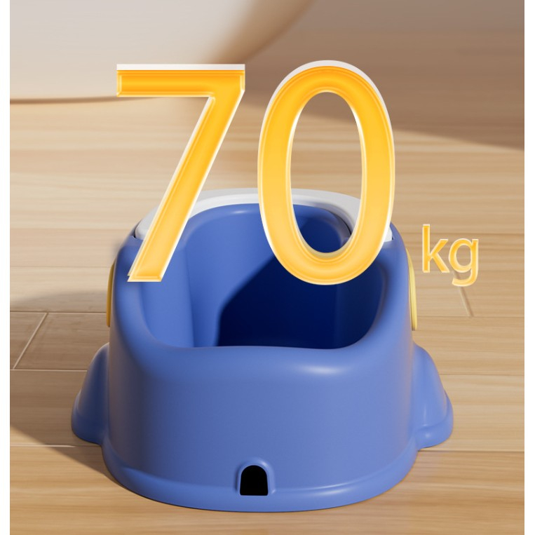 Olita pentru copii, +1an, portabila, design ratusca, model prietenos, non-toxic, compartiment detasabil, cu maner, usor de curatat, albastru [7]