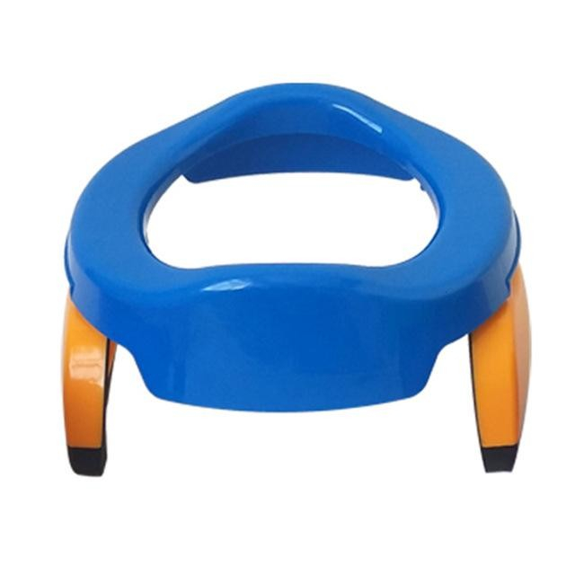 Olita portabila 2 in 1, olita + capac de toaleta, din plastic, diametru 21 cm, albastru [12]
