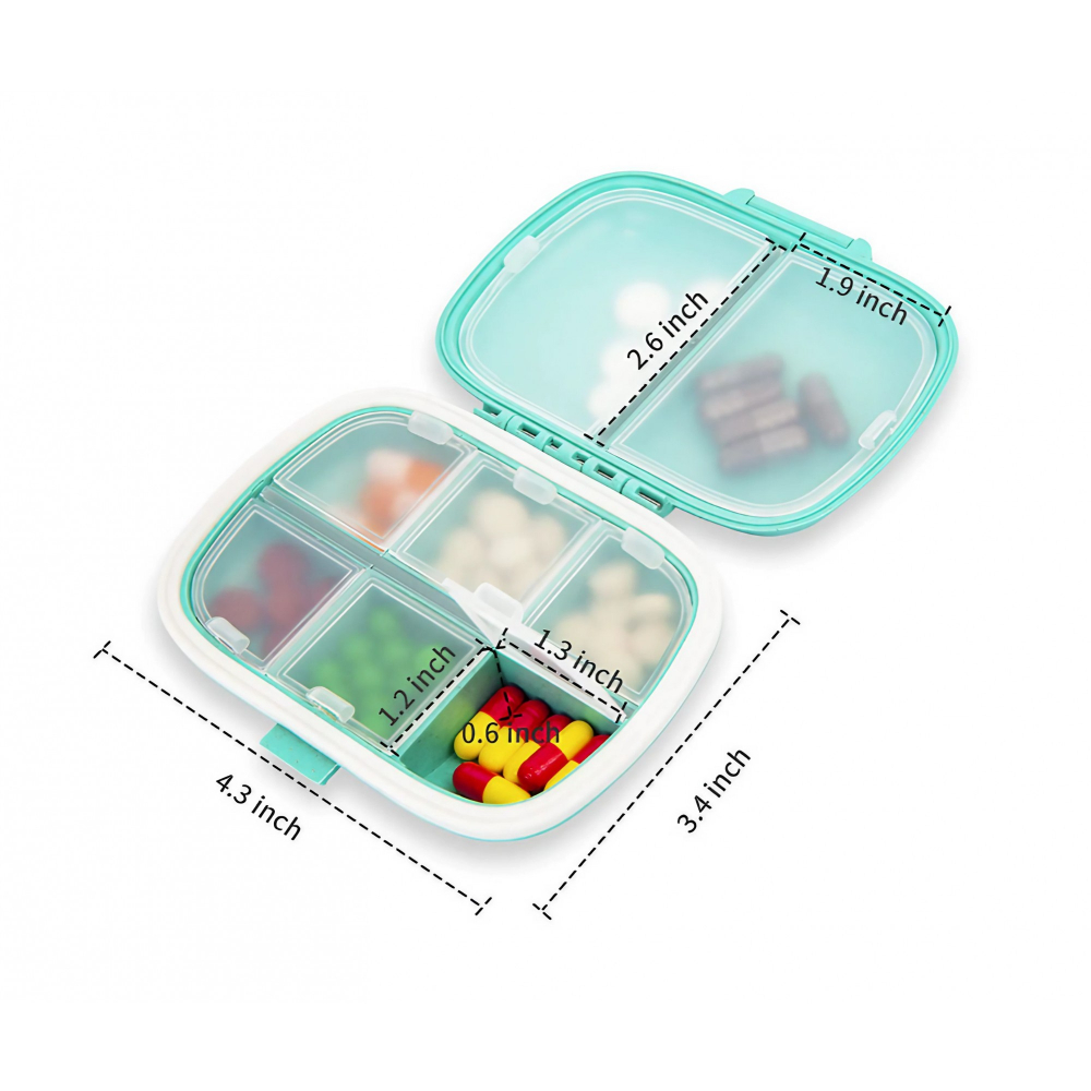 Organizator medicamente, plastic, 8 compartimente, 0.1 l, albastru, 11 x 7 cm [5]