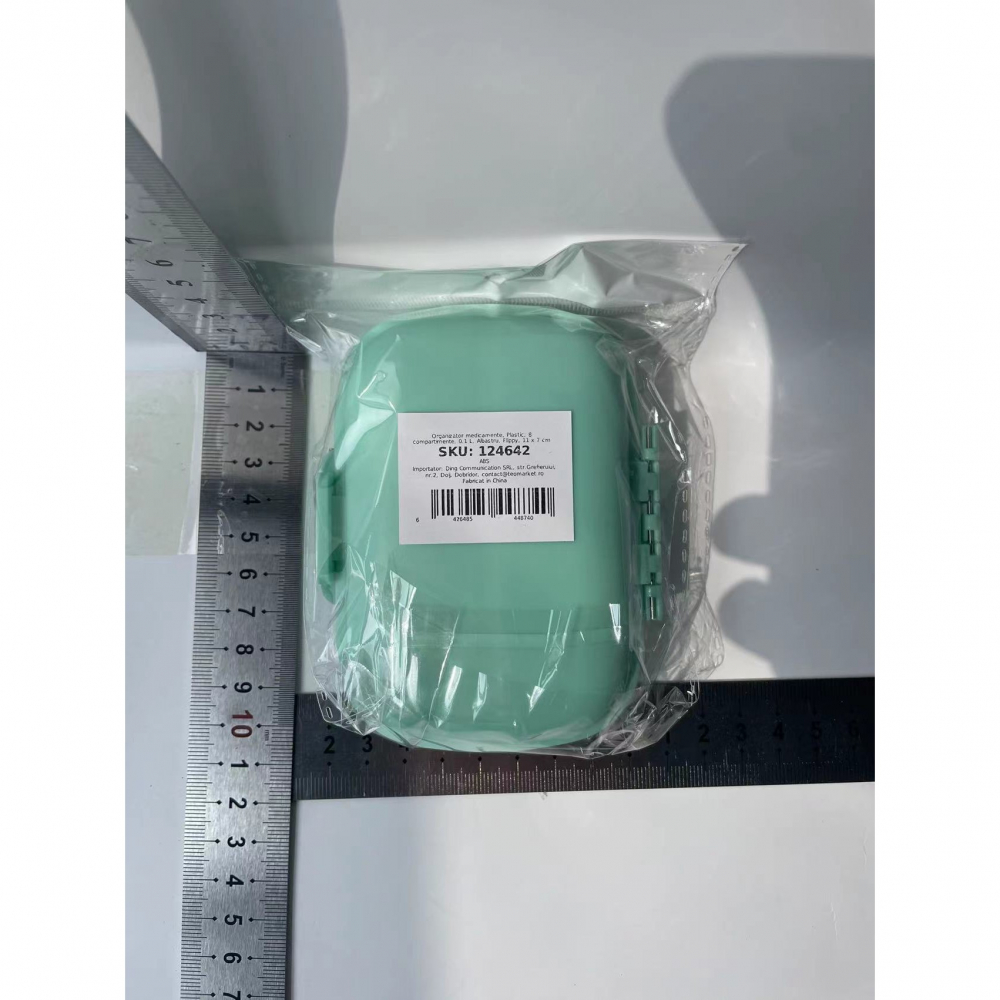 Organizator medicamente, plastic, 8 compartimente, 0.1 l, albastru, 11 x 7 cm [6]